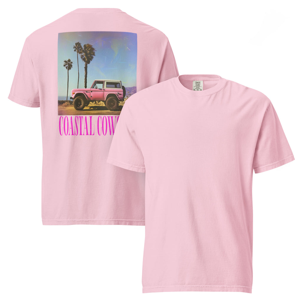 Coastal Cowgirl garment-dyed heavyweight unisex t-shirt with vintage washed finish on neutral background