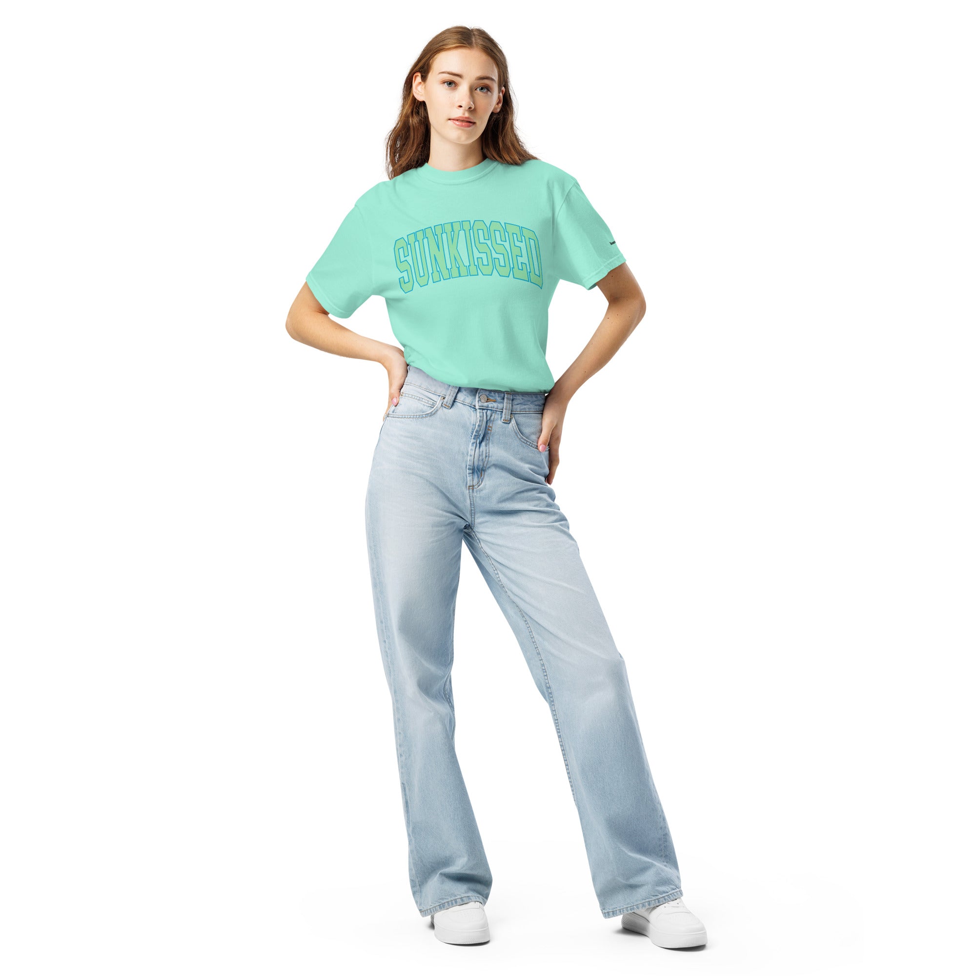 Sunkissed women's garment-dyed heavyweight t-shirt in a warm vintage washed tone