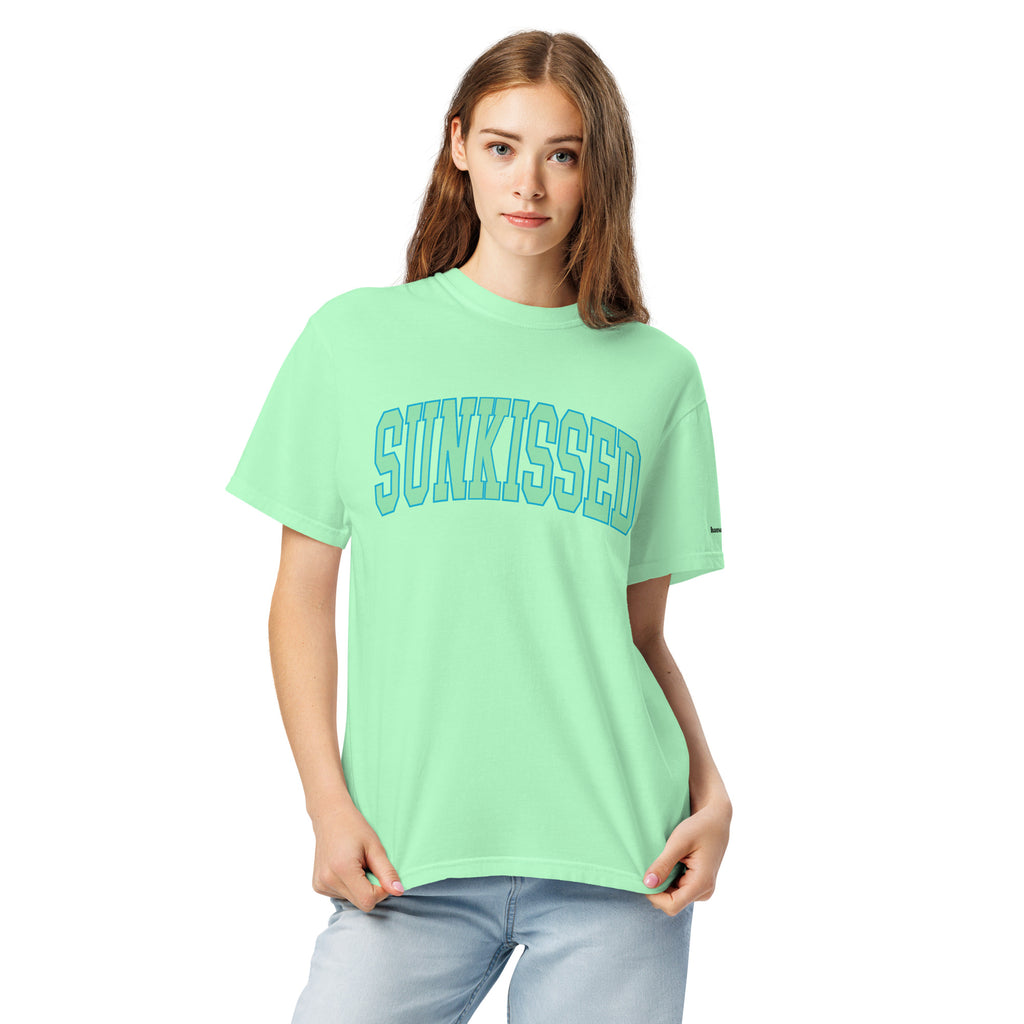 Sunkissed women's garment-dyed heavyweight t-shirt in a warm vintage washed tone