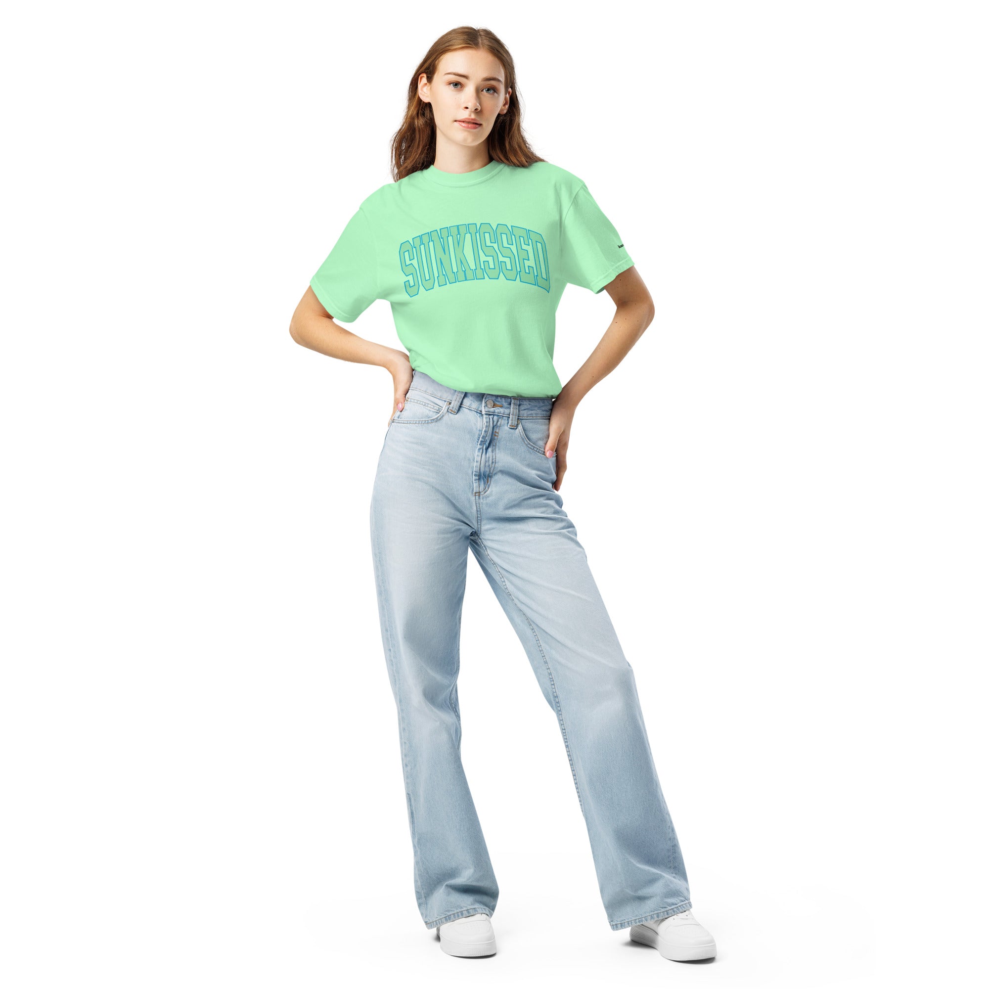 Sunkissed women's garment-dyed heavyweight t-shirt in a warm vintage washed tone