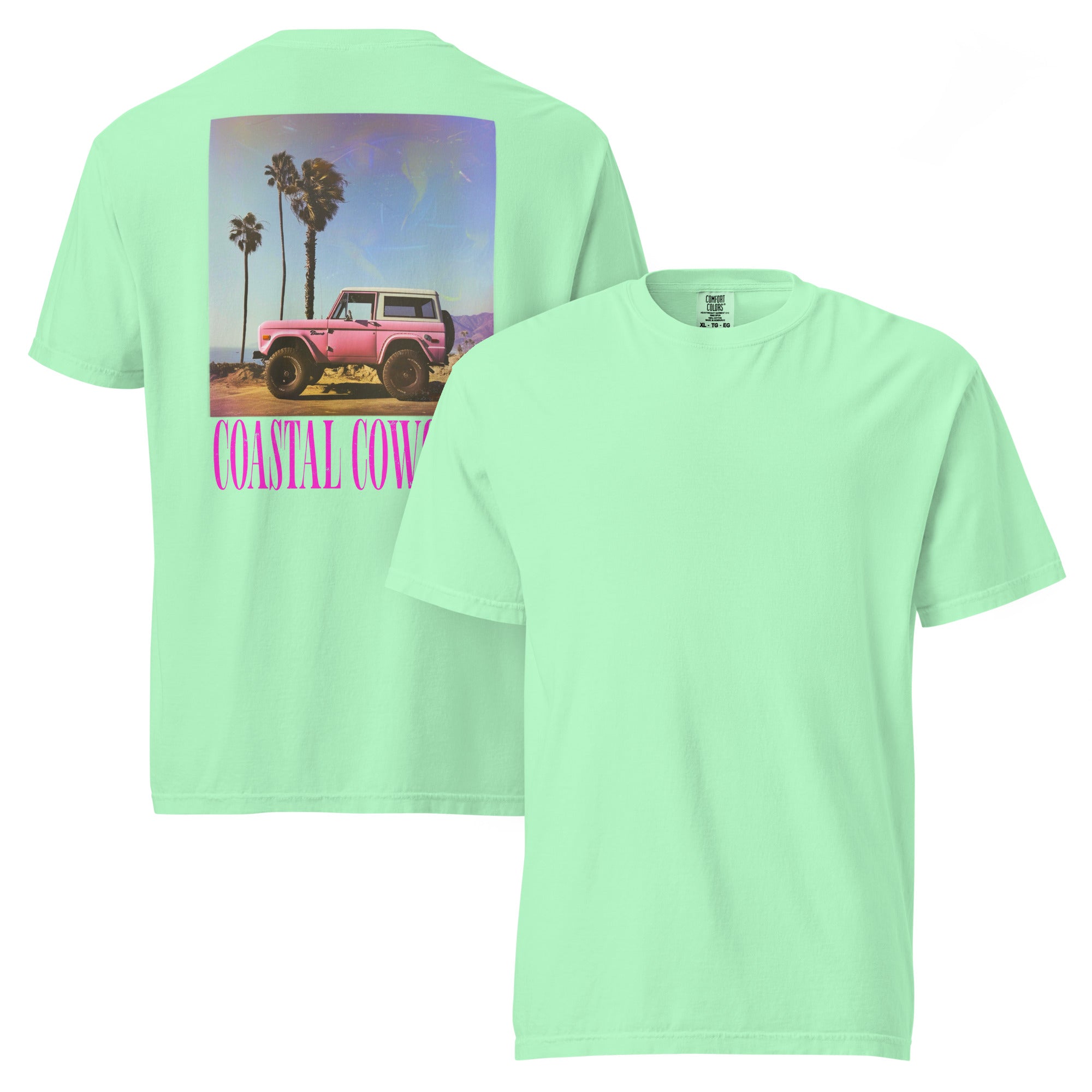 Coastal Cowgirl garment-dyed heavyweight unisex t-shirt with vintage washed finish on neutral background