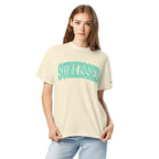 Sunkissed women's garment-dyed heavyweight t-shirt in a warm vintage washed tone