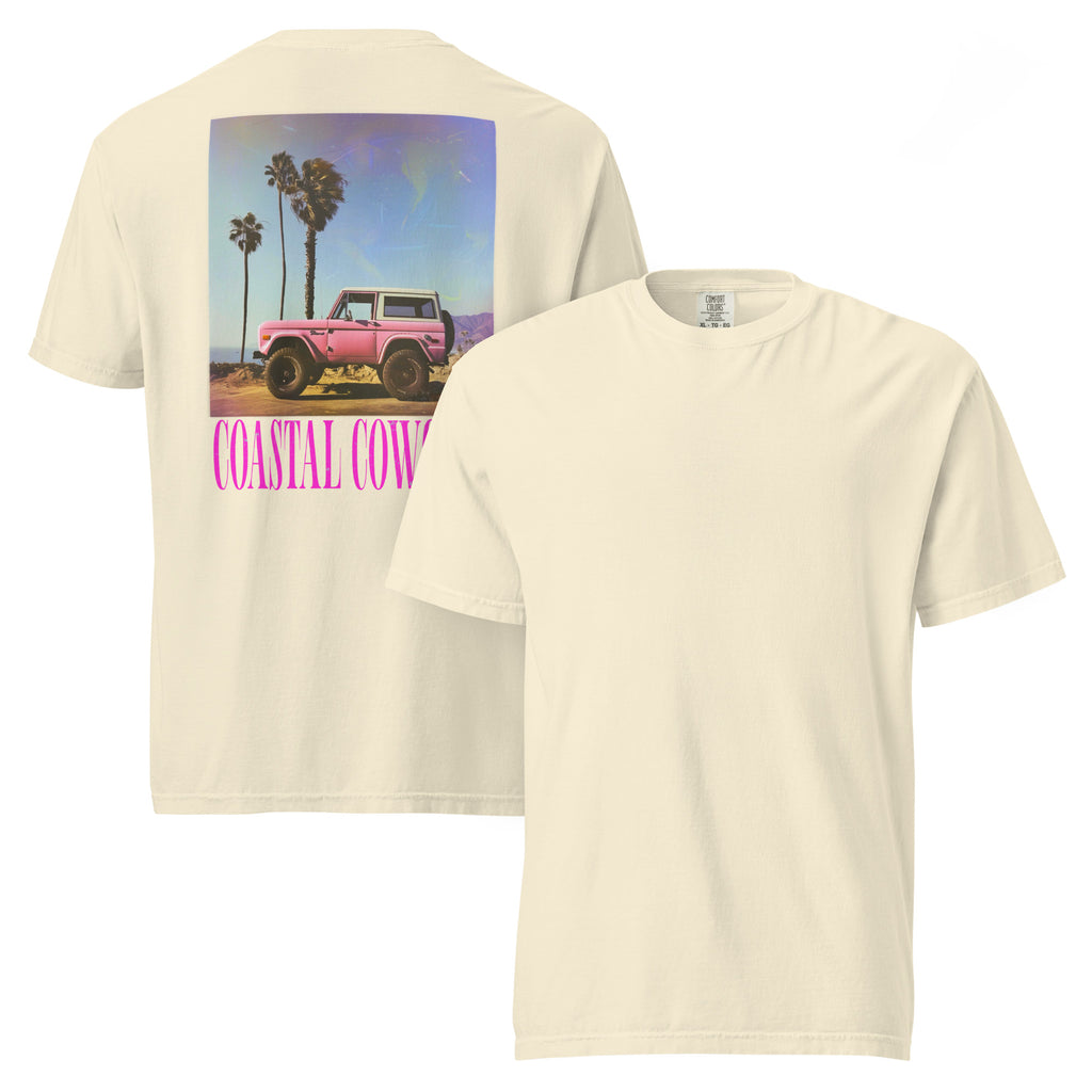 Coastal Cowgirl garment-dyed heavyweight unisex t-shirt with vintage washed finish on neutral background