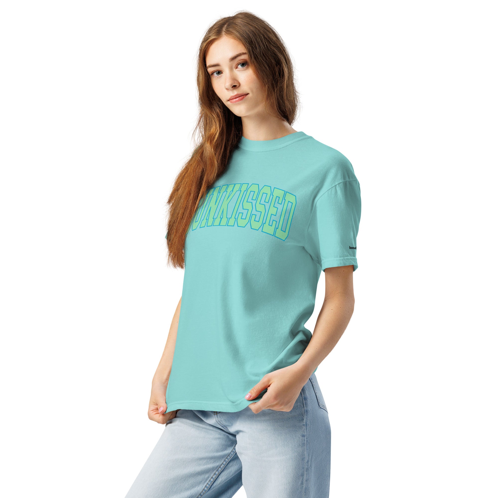 Sunkissed women's garment-dyed heavyweight t-shirt in a warm vintage washed tone