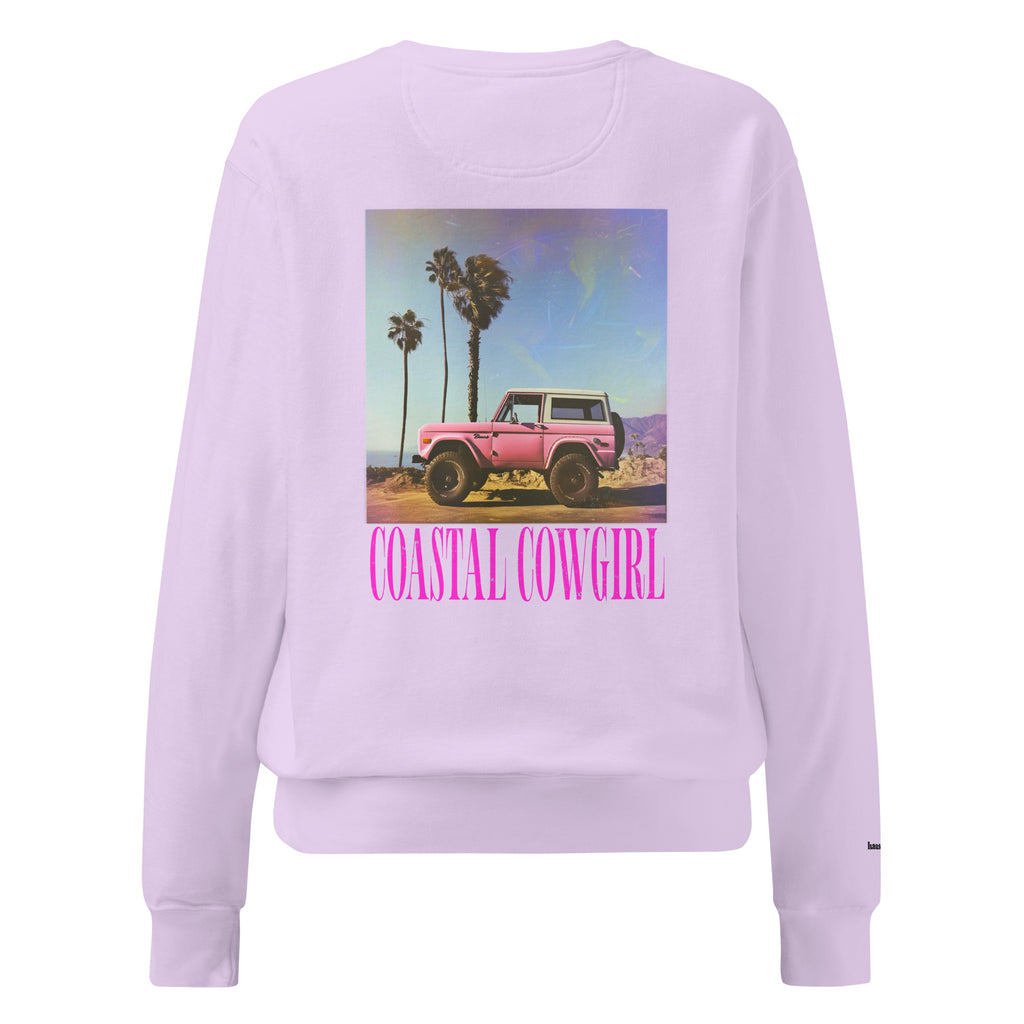 Coastal Cowgirl garment-dyed unisex sweatshirt in a warm washed tone laid flat