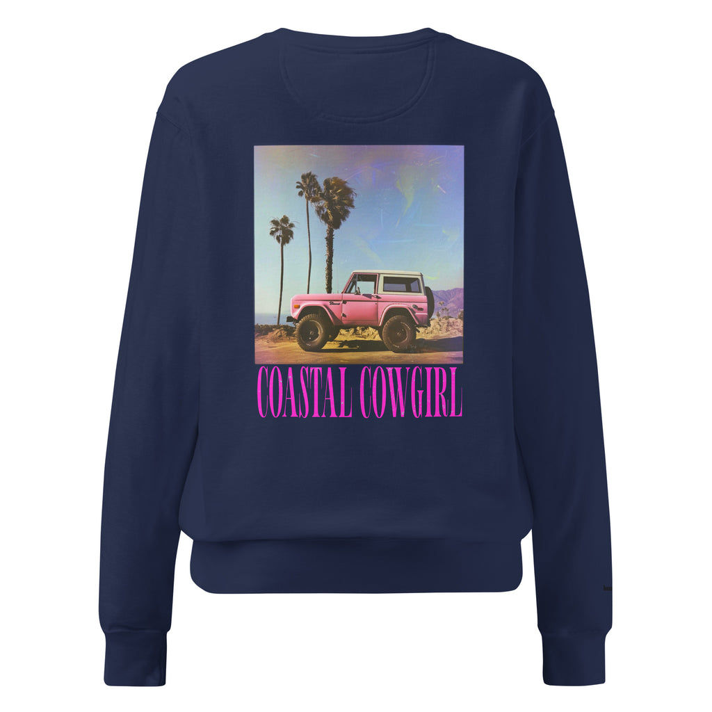 Coastal Cowgirl garment-dyed unisex sweatshirt in a warm washed tone laid flat