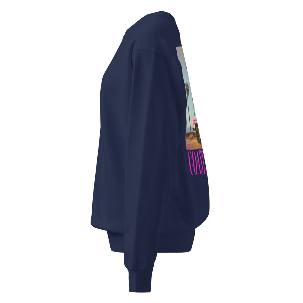 Coastal Cowgirl garment-dyed unisex sweatshirt in a warm washed tone laid flat