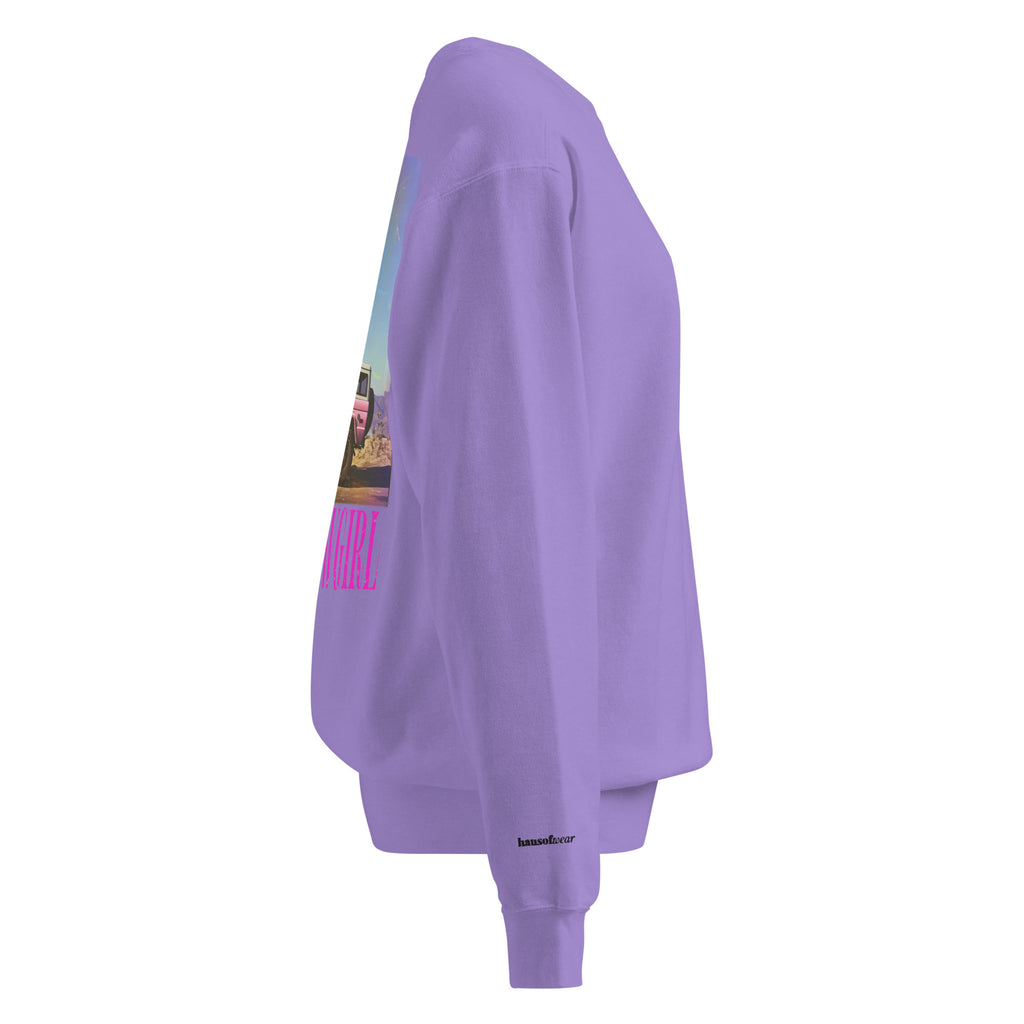 Coastal Cowgirl garment-dyed unisex sweatshirt in a warm washed tone laid flat