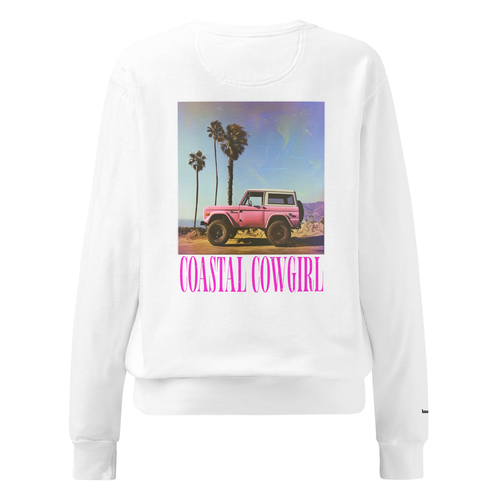 Coastal Cowgirl garment-dyed unisex sweatshirt in a warm washed tone laid flat