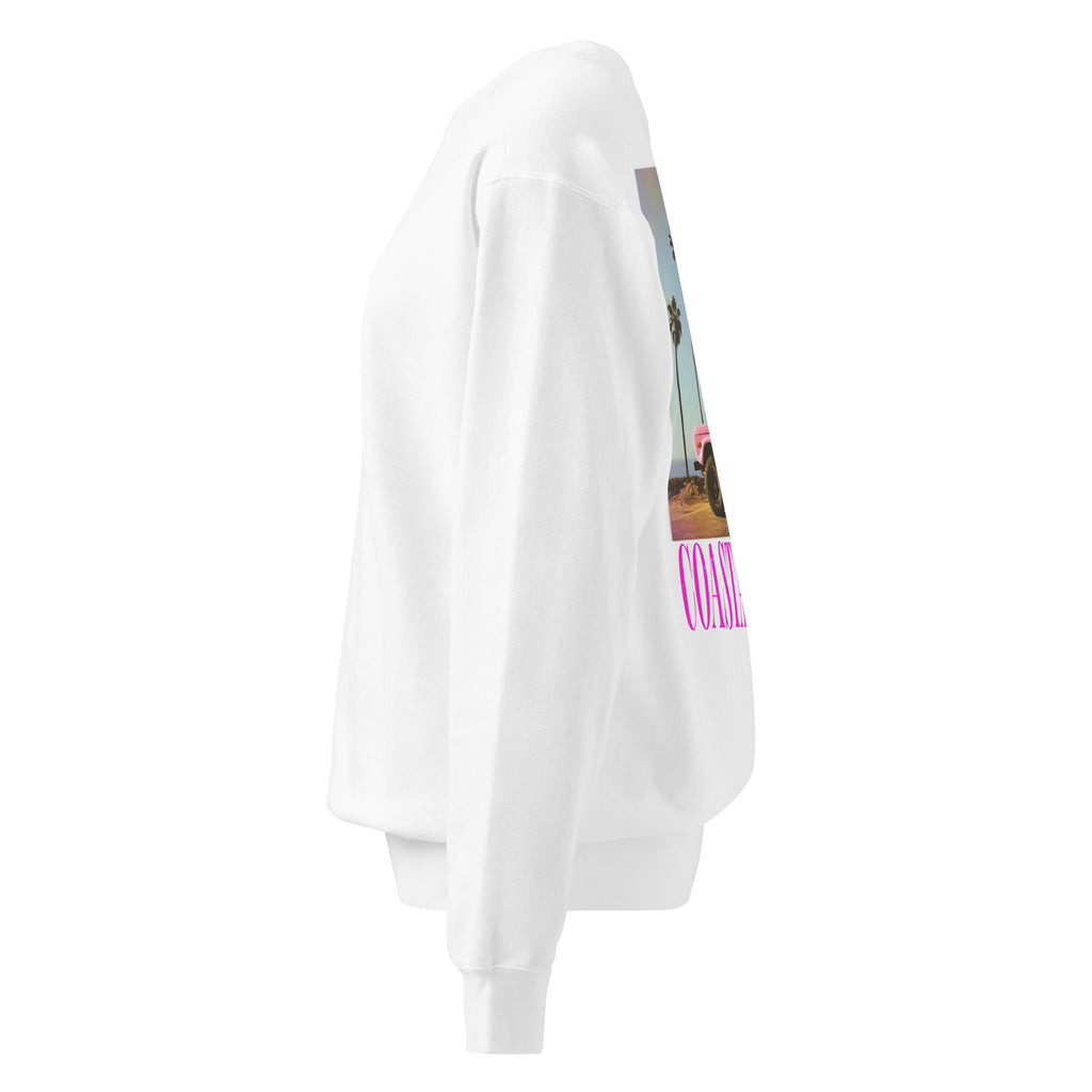 Coastal Cowgirl garment-dyed unisex sweatshirt in a warm washed tone laid flat