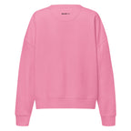 Pink Darlin' women's organic crew neck sweatshirt with southern script graphic on a flat lay