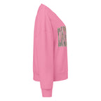 Darlin' script graphic women's organic crew neck sweatshirt in a cozy flat lay setup