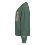 Darlin' script graphic women's organic crew neck sweatshirt in a cozy flat lay setup